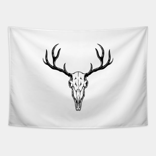 Hunting Deer Skull Tapestry by Wintrly