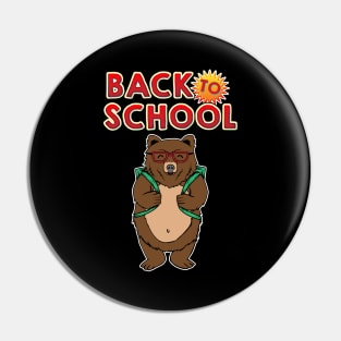 Cute Back To School Adorable Bear With Backpack Pin