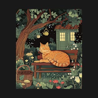 Cottagecore Aesthetic Cat Tranquility T-Shirt