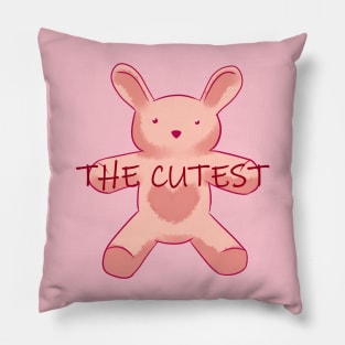 The cutest bunny pink Pillow