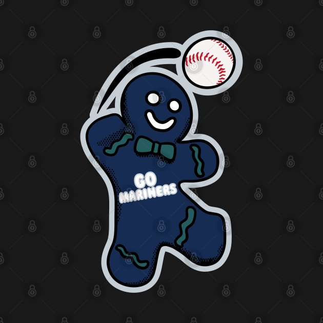 Seattle Mariners Gingerbread Man by Rad Love