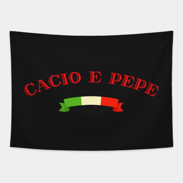 Cacio e pepe italian pasta Tapestry by Rubi16