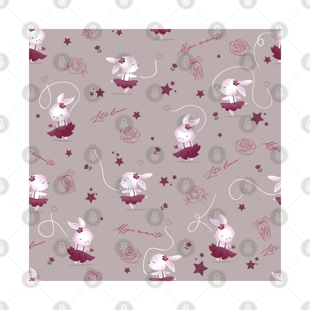 Magic moments with cute bunnies beige by Arch4Design