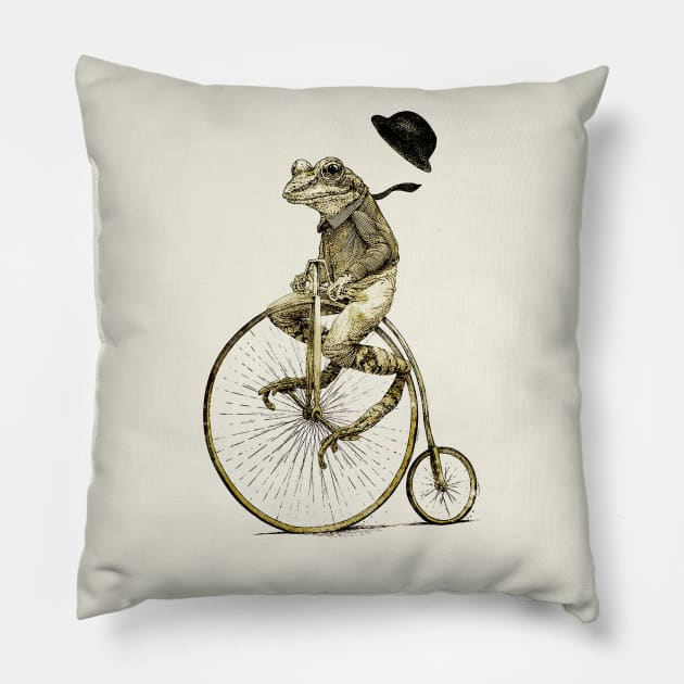 The Penny Farthing Frog Pillow by The Blue Box