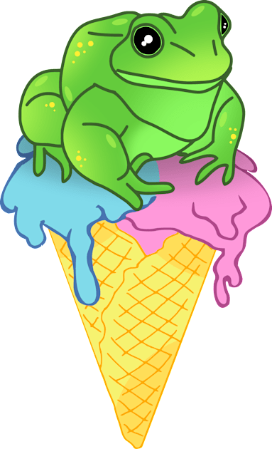 Ice Cream Frog Doodle Kids T-Shirt by FandomizedRose