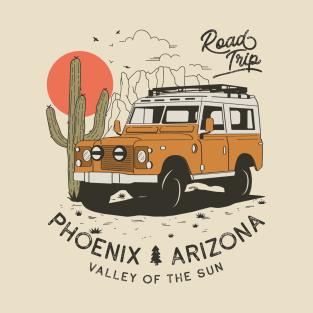 Vintage Phoenix AZ Desert Cactus Sunset Road Trip T-Shirt