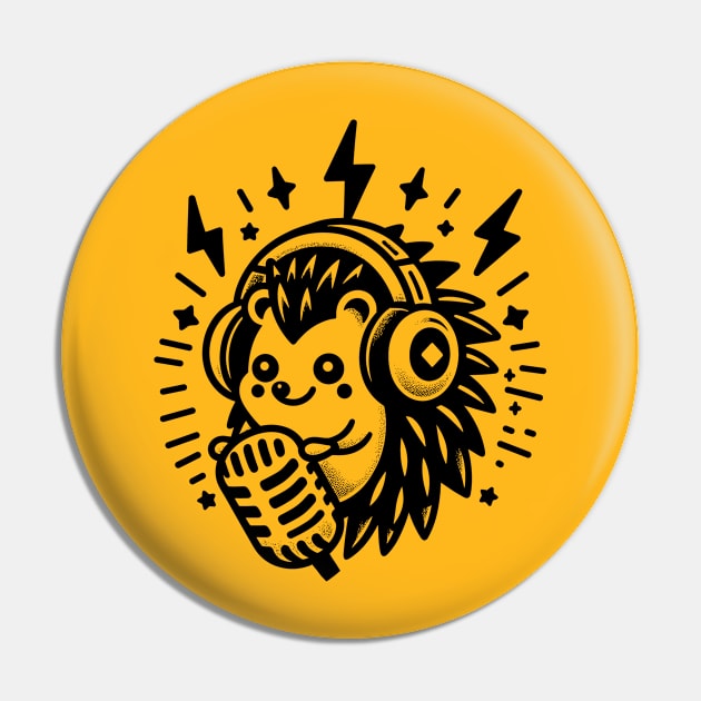 Hedgehog Music Pin by FanArts