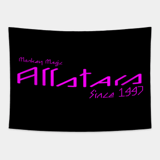 SynthWave Monkey Magic Allstars logo Tapestry