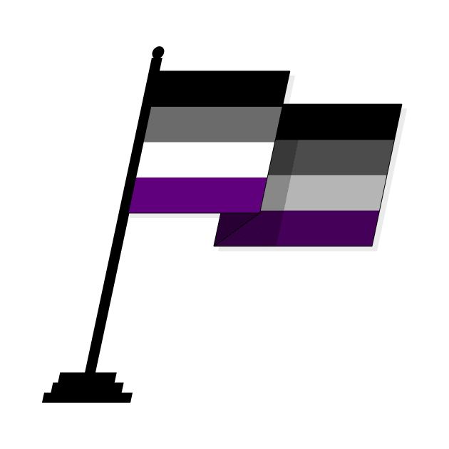 Large Waving Flag in Asexual Pride Flag Colors by LiveLoudGraphics