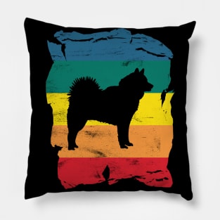 Finish Spitz Distressed Vintage Retro Silhouette Pillow