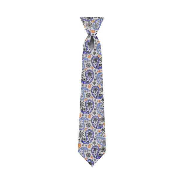 White Paisley Tie by MojoCoffeeTime