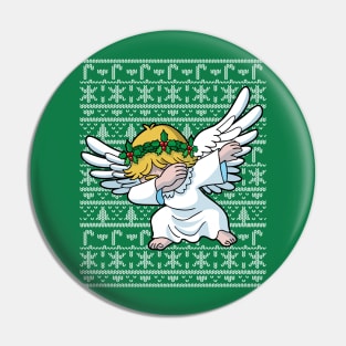 Dabbing Ugly Christmas Sweater Angel Pin