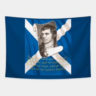 The Selkirk Grace Burns Night Supper Prayer In Blue Tapestry