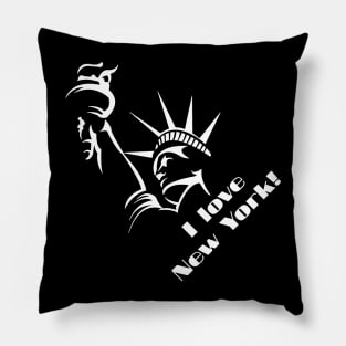 I love New York Design White Pillow