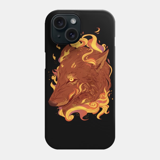 Fire Wolf Phone Case by RioBurton