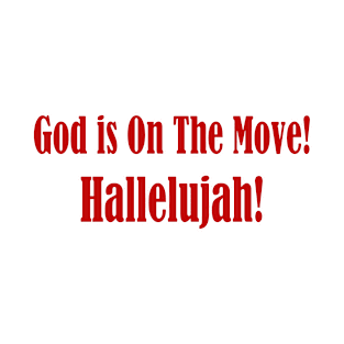 God is On the Move Hallelujah-red lettering T-Shirt