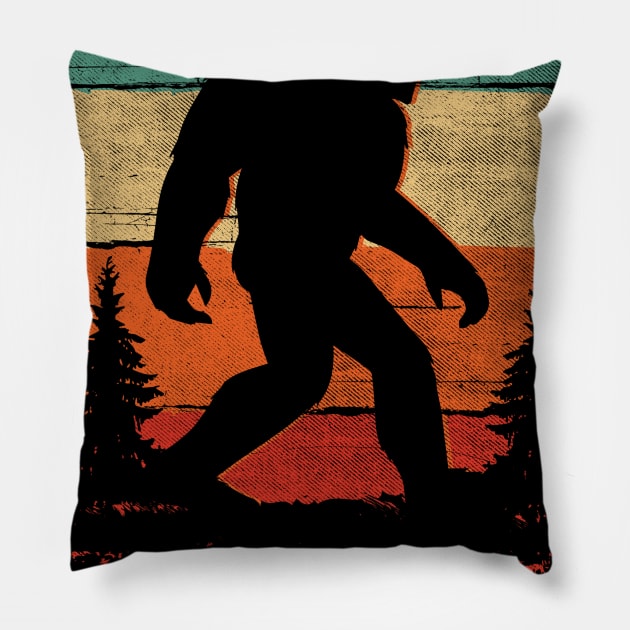 Vintage Bigfoot Gifts - Sasquatch I Believe gifts Pillow by Dailygrind