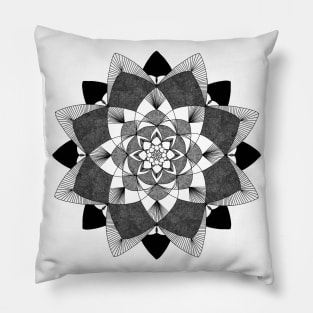 Floral Dotwork Mandala Pillow