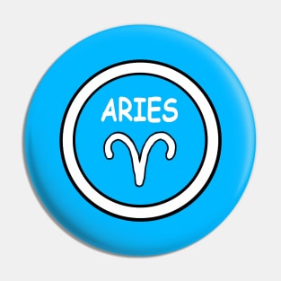 Aries, white circle, transparent background Pin