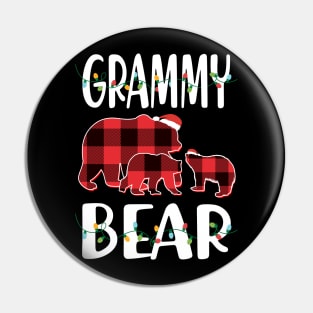 Grammy Bear Red Plaid Christmas Pajama Matching Family Gift Pin