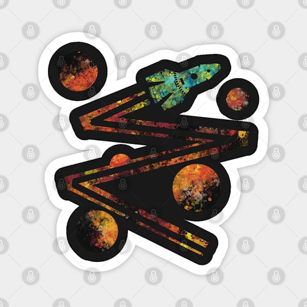 Space Rocket zigzag Magnet by Nigh-designs