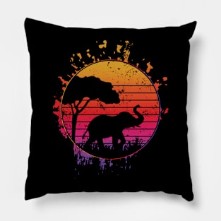 sunset Unique elephant cute birthday party Pillow