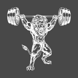 SEEMBO Lion Weight Lifting Barbells Fitness Gym Lift Workout T-Shirt