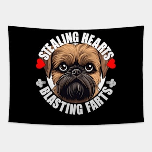 Funny Brussels Griffon Stealing Hearts Blasting Farts Dog Cute Puppy Tapestry