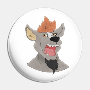 Anthro wolf face Pin