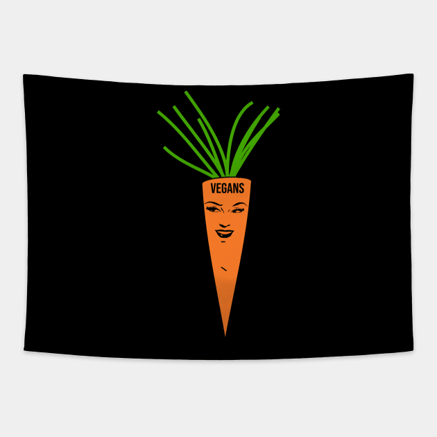 Carrot humor vegan gifts Tapestry by cypryanus