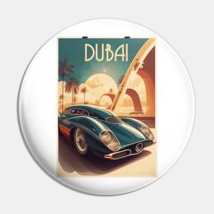 Dubai Supercar Vintage Travel Art Poster Pin