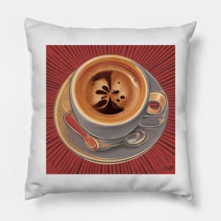 Coffee Art Artsy Vintage Retro Decaf Pillow