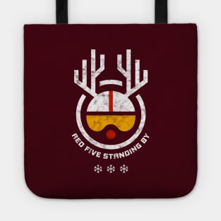 Rudolph Red Five Standing By Christmas Dark Background Tote