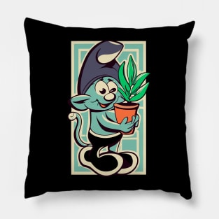 Smurf Cat - Smurf cat with Plant Pillow