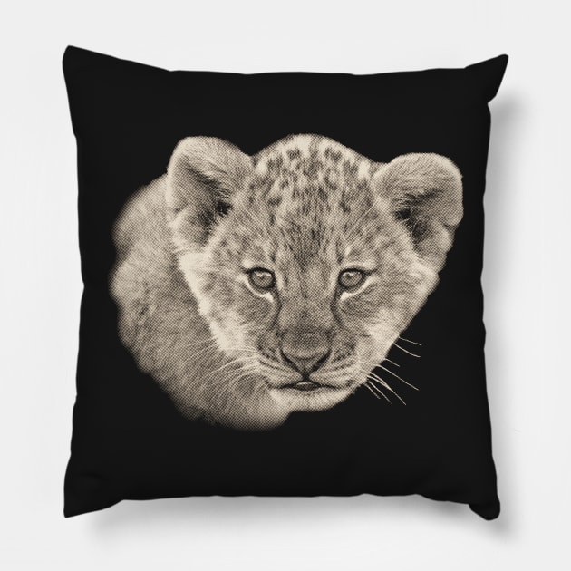 Cute Baby Lion Face Pillow by scotch