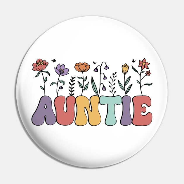 Auntie Floral Pin by KayBee Gift Shop