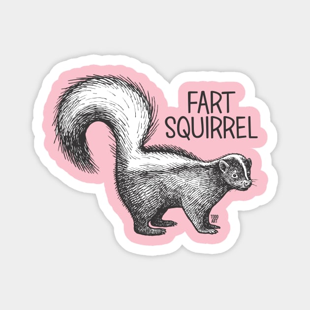 FART SQUIRREL Magnet by toddgoldmanart