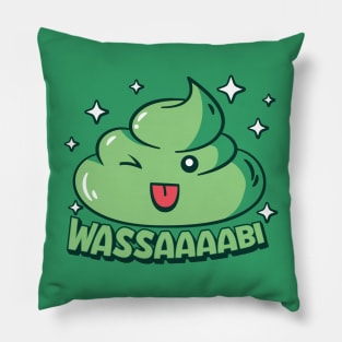 Cute Kawaii Wasabi Wassup Funny Pillow