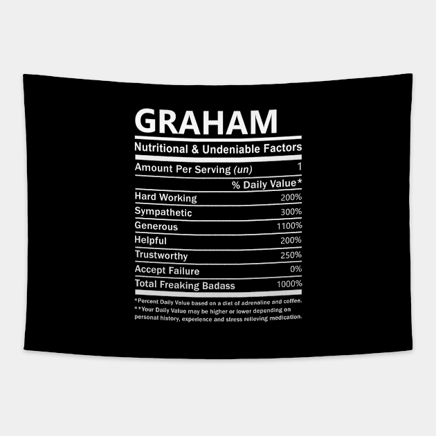 Graham Name T Shirt - Graham Nutritional and Undeniable Name Factors Gift Item Tee Tapestry by nikitak4um