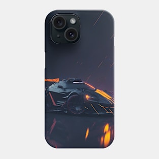 Dark Neon City Sports Car Phone Case