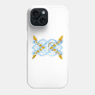 Celtic yellow duck tracery Phone Case