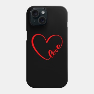 RED Love Heart Shape Phone Case