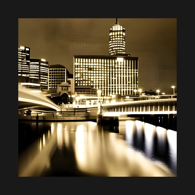 Melbourne City Lights Landscape Photo by druidwolfart