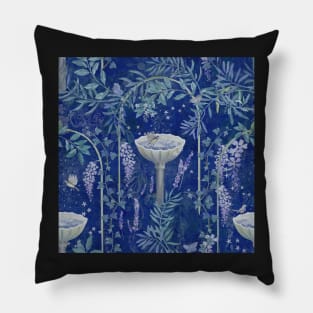 Indigo Garden antique fresco pattern Pillow