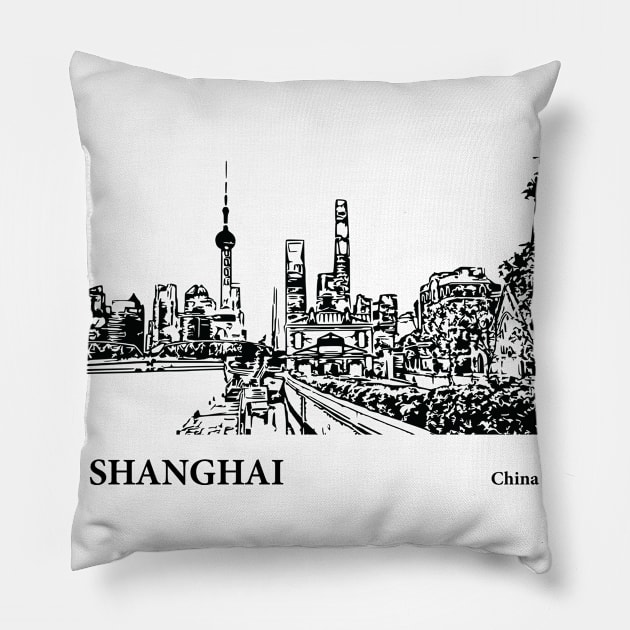 Shanghai - China Pillow by Lakeric