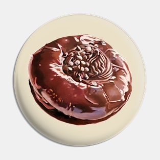 Chocolate Swirl Donut Painting (no background) Pin