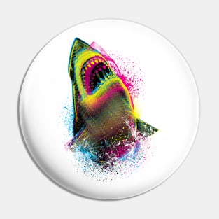 Cmyk Shark Pin