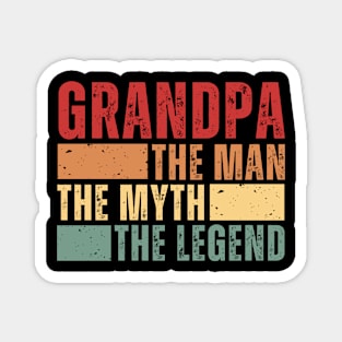 Fathers Day Grandpa The Man The Myth The Legend Funny Grandfather Vintage Magnet