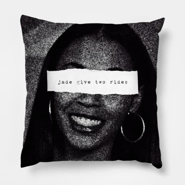 Jade Give Two Rides Pillow by MonkeyButlerDesigns