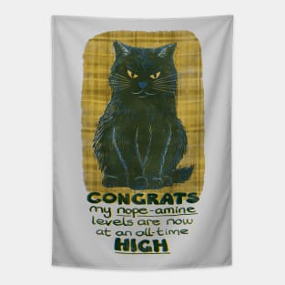 Angry Cat with High Nope-Amine Levels Tapestry